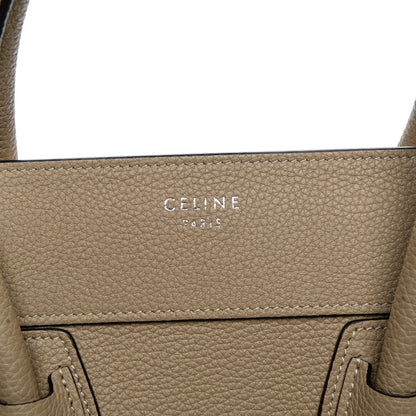 Celine Drummed Calfskin Mini Luggage Dune 7 of 9