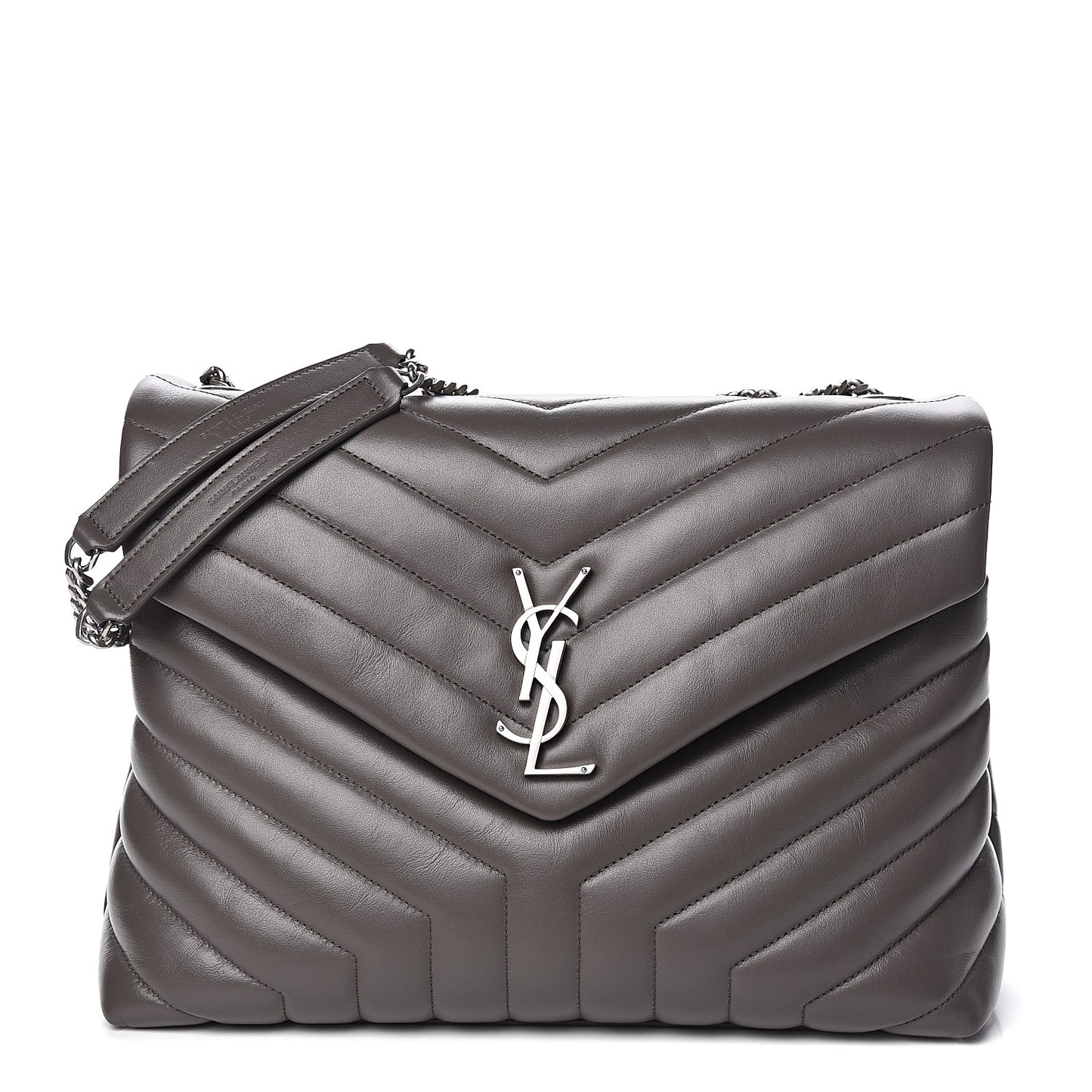 Calfskin Y Quilted Monogram Medium Loulou Chain Satchel Earth