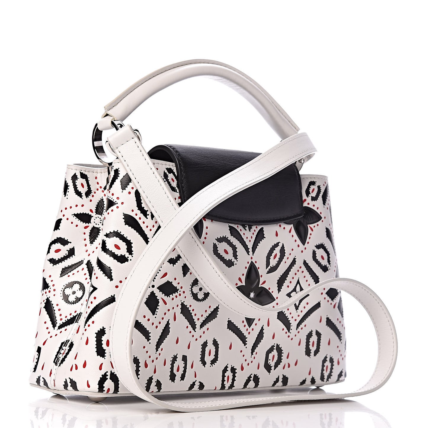 Taurillon Fleur Motif Capucines BB Black White