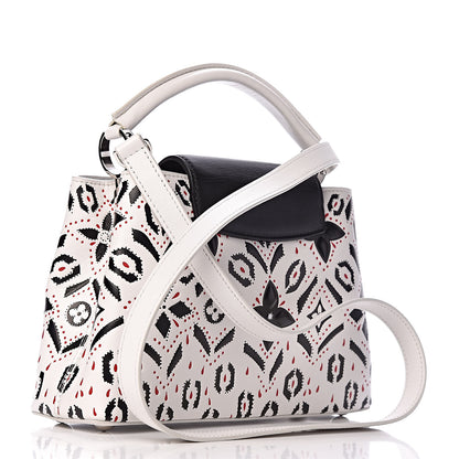 Louis Vuitton Taurillon Fleur Motif Capucines BB Black White 3 of 9