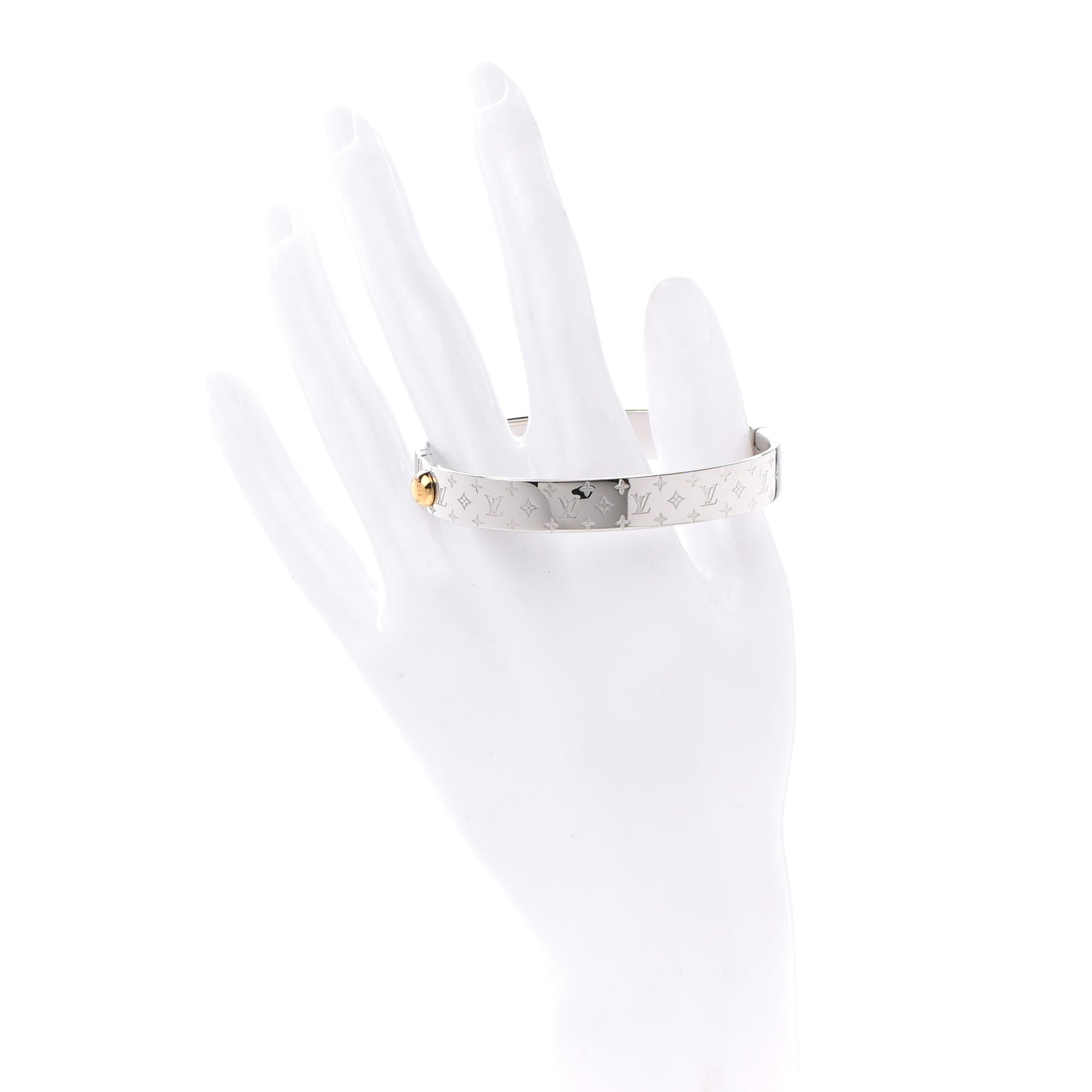 Brass Palladium Plated Nanogram Cuff M Silver