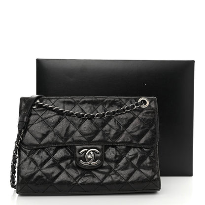 Chanel Crumpled Grained Calfskin Medium CC Crave Flap Black 11 of 11