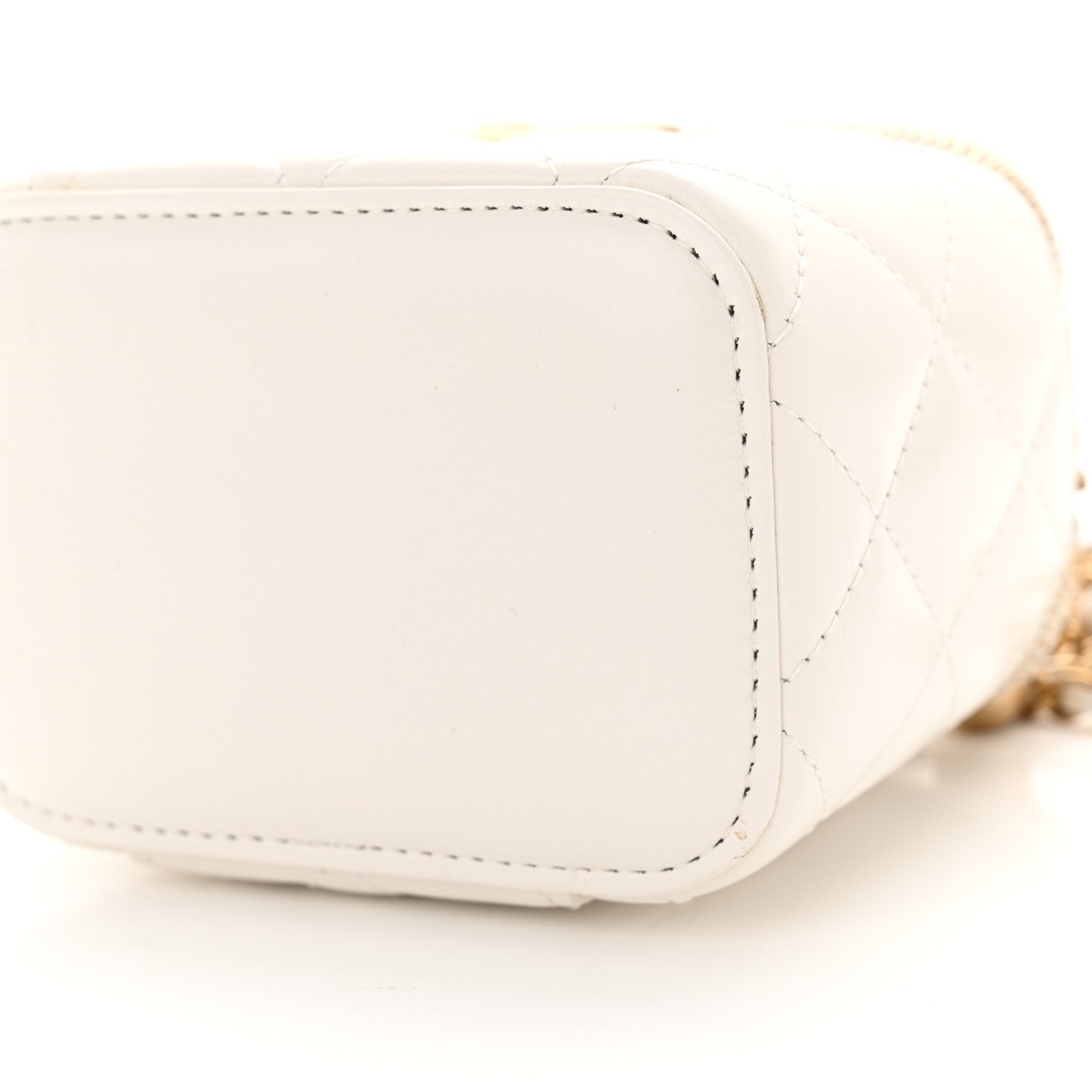 Chanel Calfskin Quilted Mini Perfect Fit Vanity Case With Chain White 10 of 13