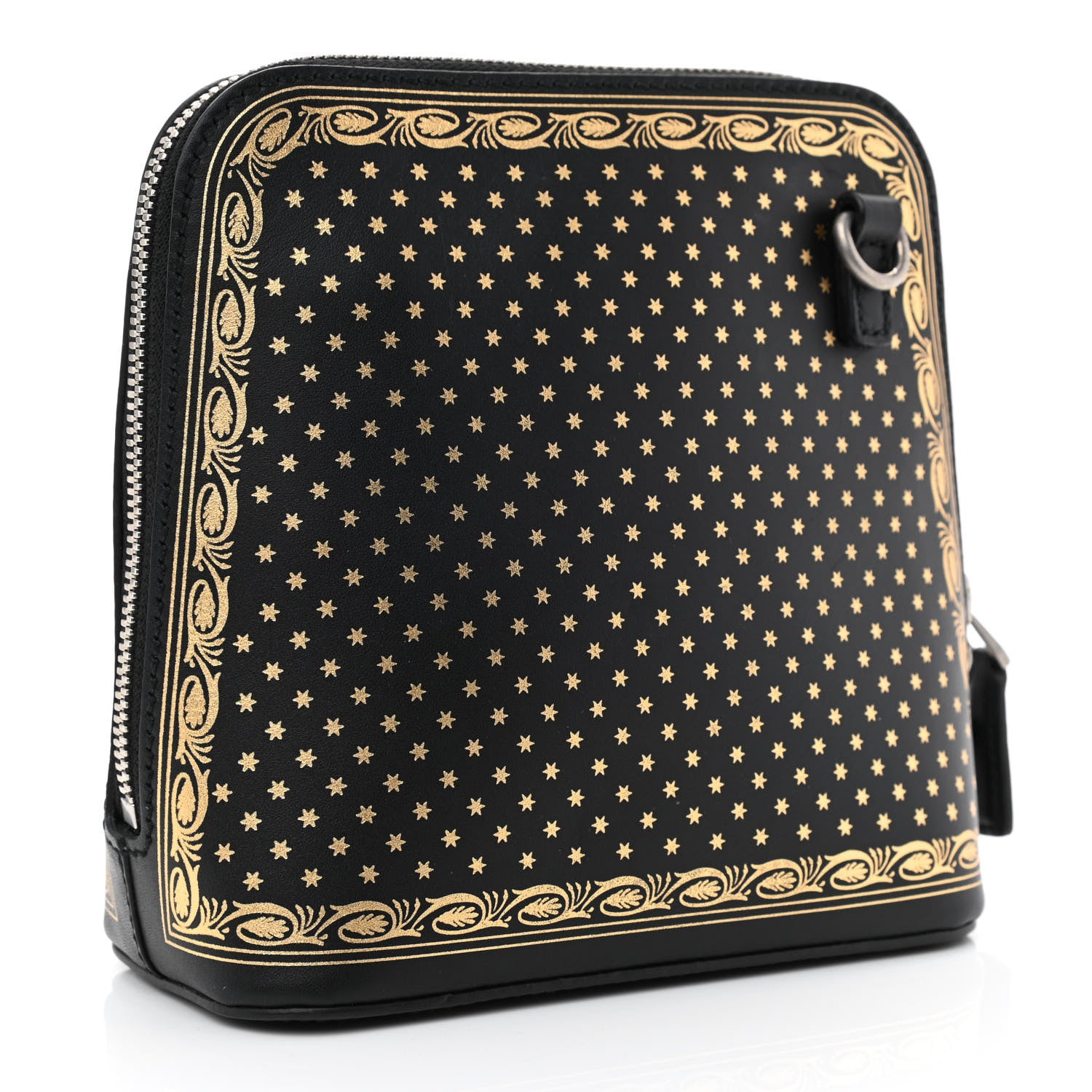 Gucci X SEGA Calfskin GUCCY Stars Mini Dome Shoulder Bag Black Gold 3 of 10