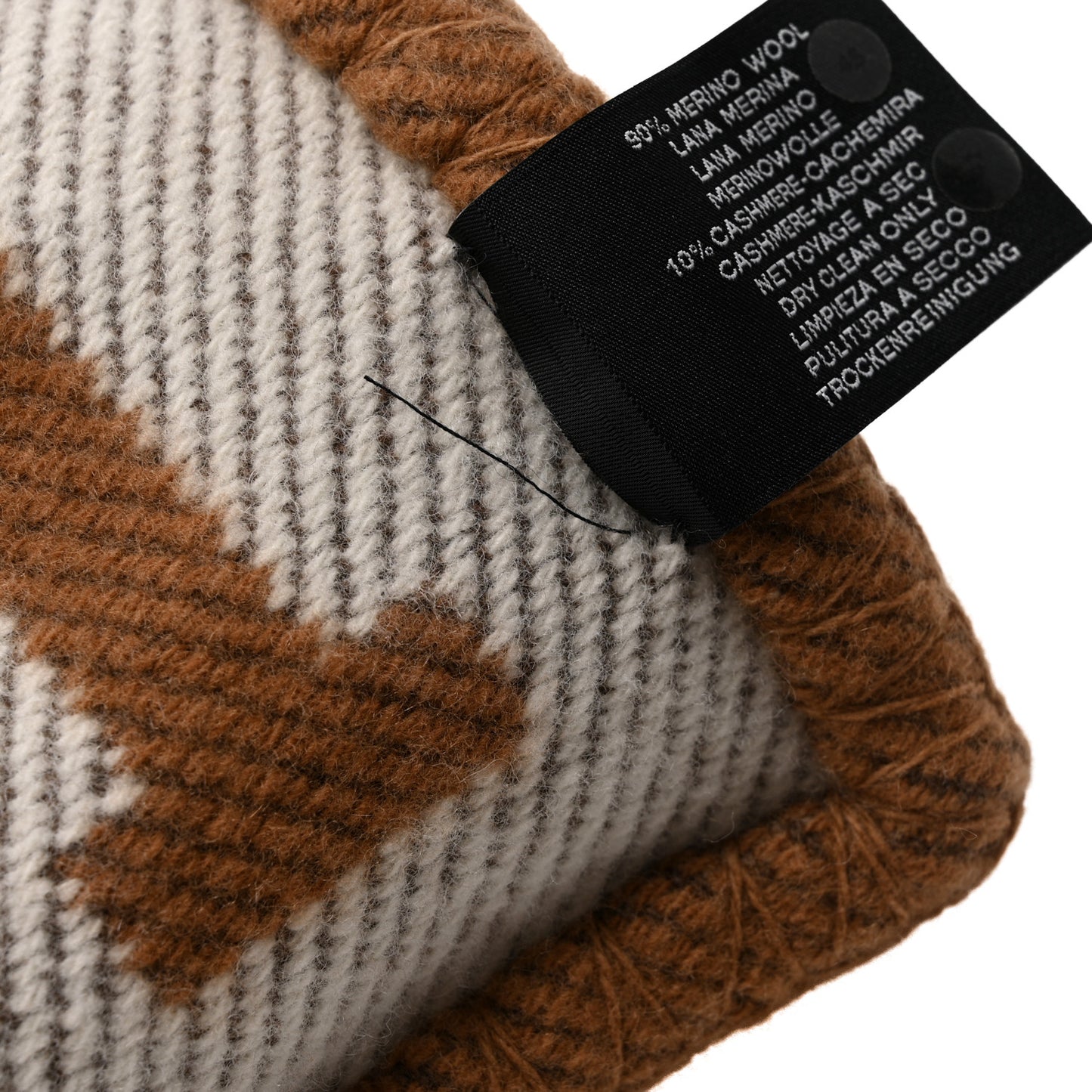 Wool Cashmere Avalon Blanket Ecru Camel
