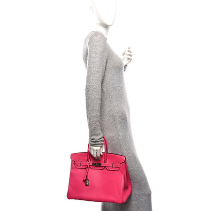 Hermes Epsom Candy Birkin 35 Rose Tyrien 2 of 10