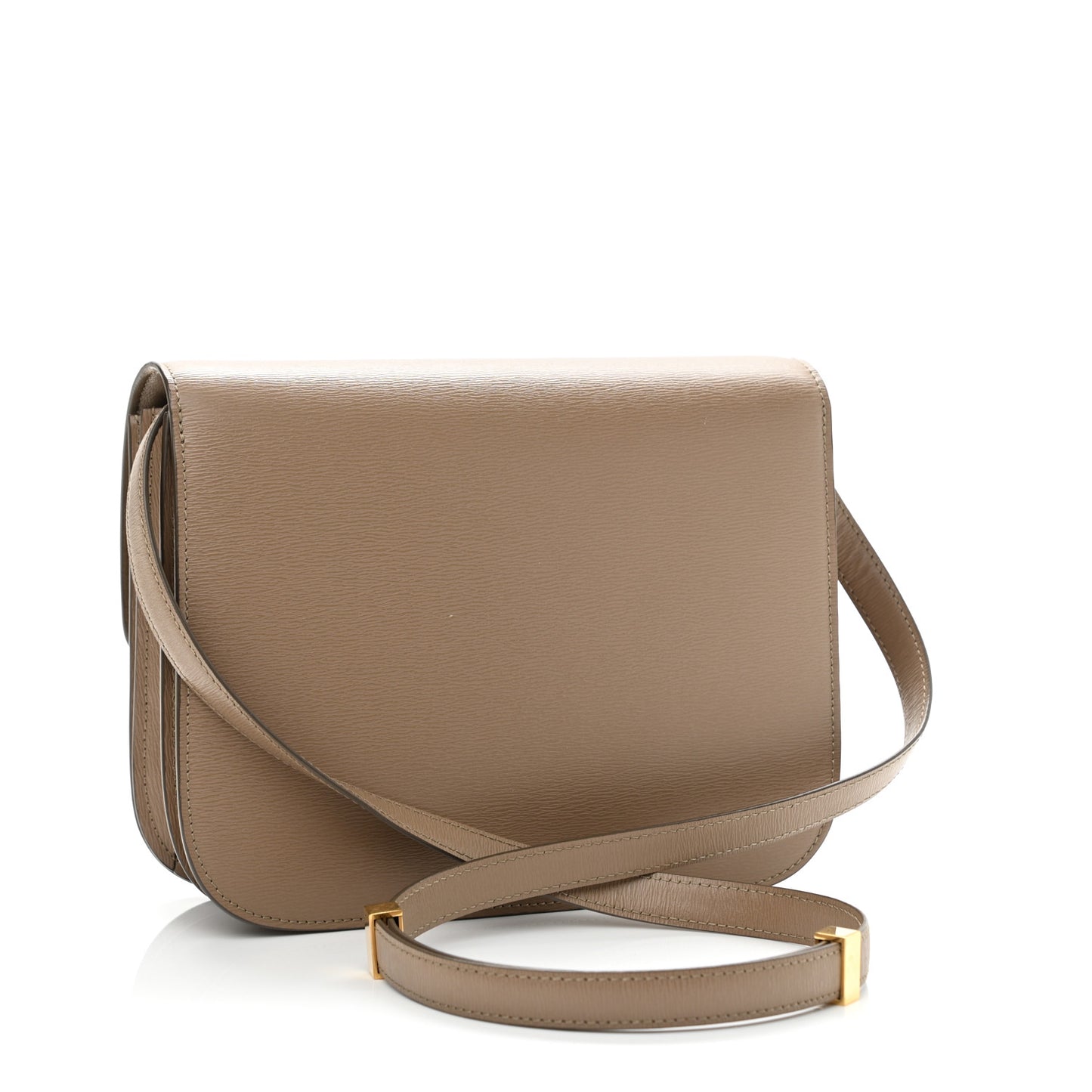 Liege Calfskin Medium Classic Box Flap Bag Taupe