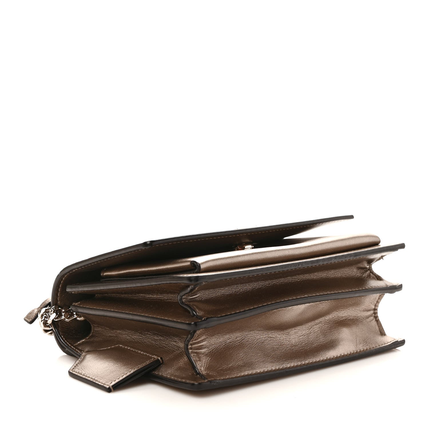 Saint Laurent Metallic Calfskin Small Monogram Sunset Gold 4 of 9
