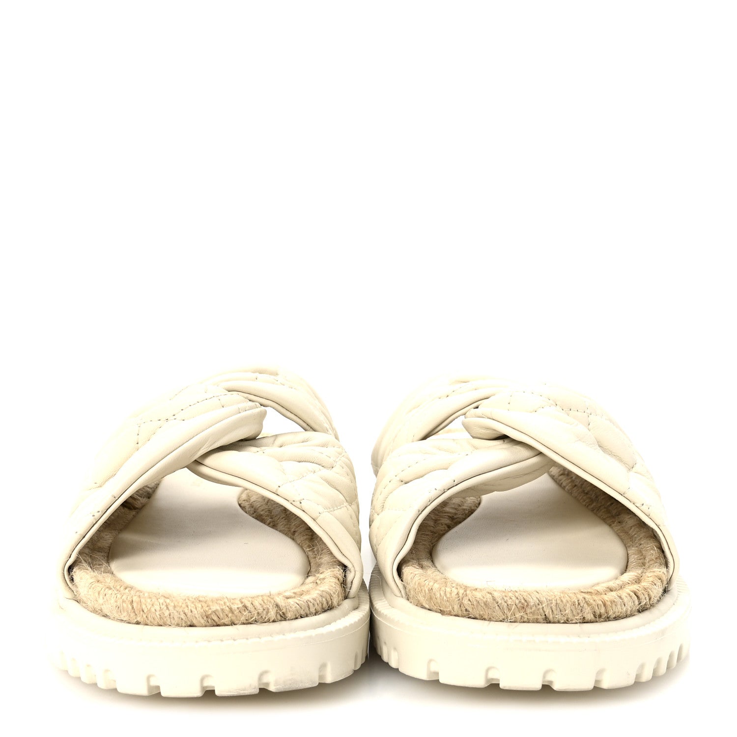 Christian Dior Calfskin Cannage Dtwist Espadrille Platform Sandals 36 White 3 of 8