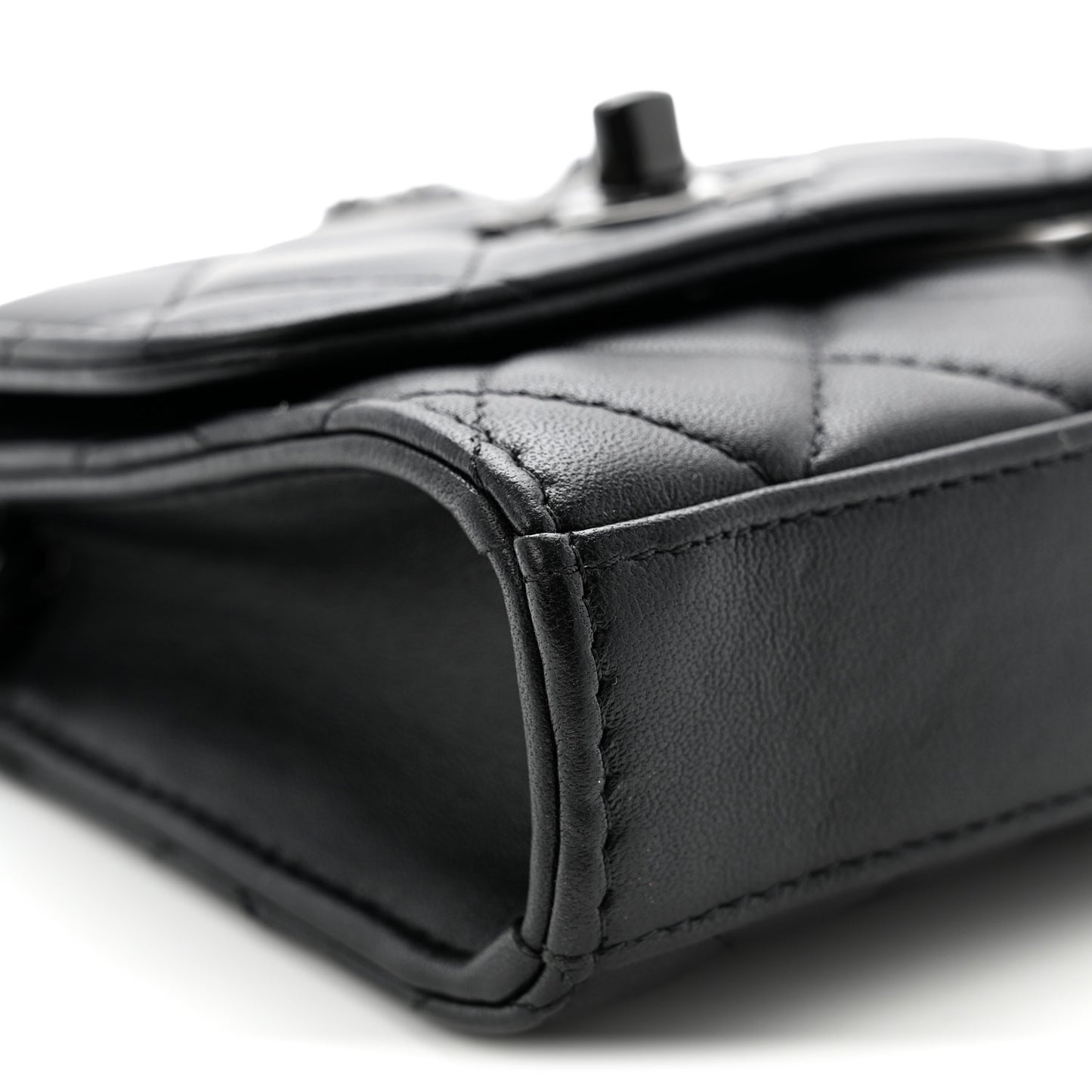 Lambskin Quilted Mini Trendy CC Chain Wallet So Black