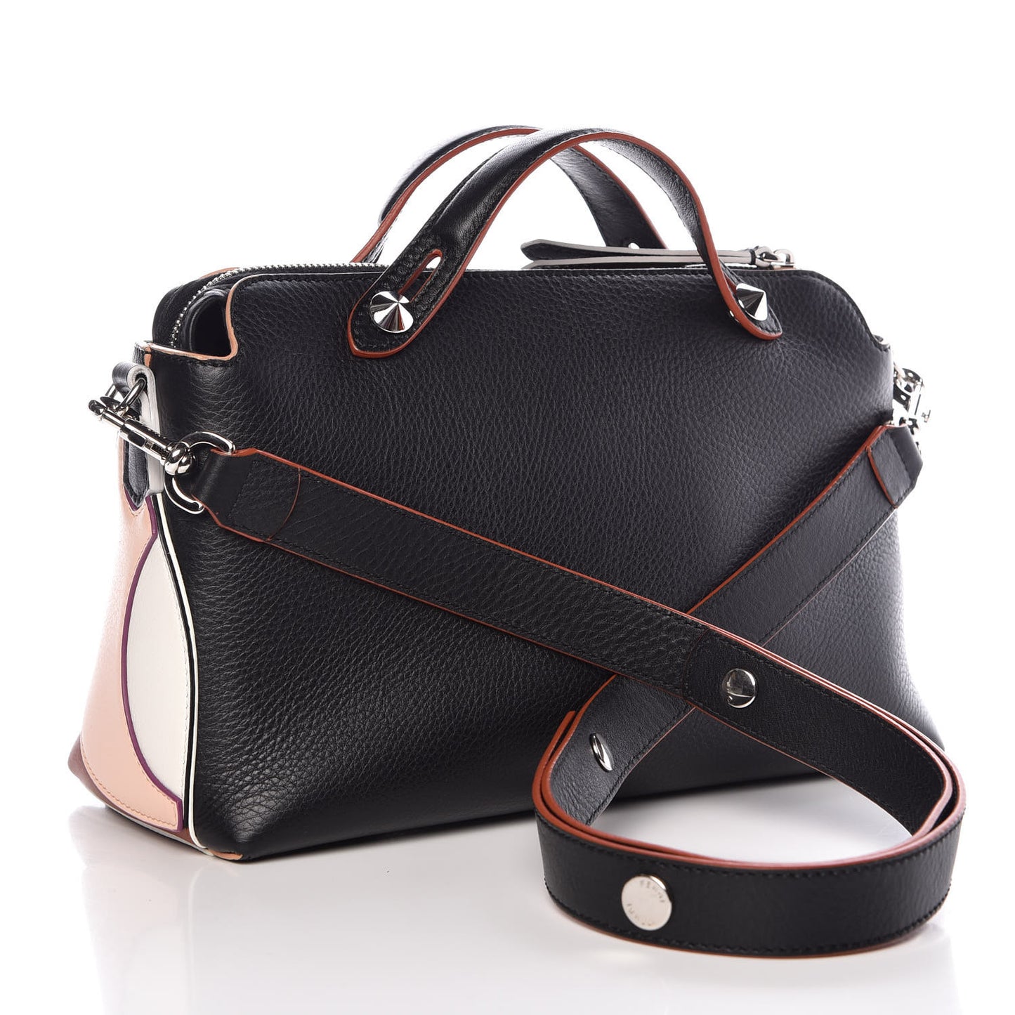 Vitello Dolce Marquetry Medium By The Way Boston Bag Black Multicolor