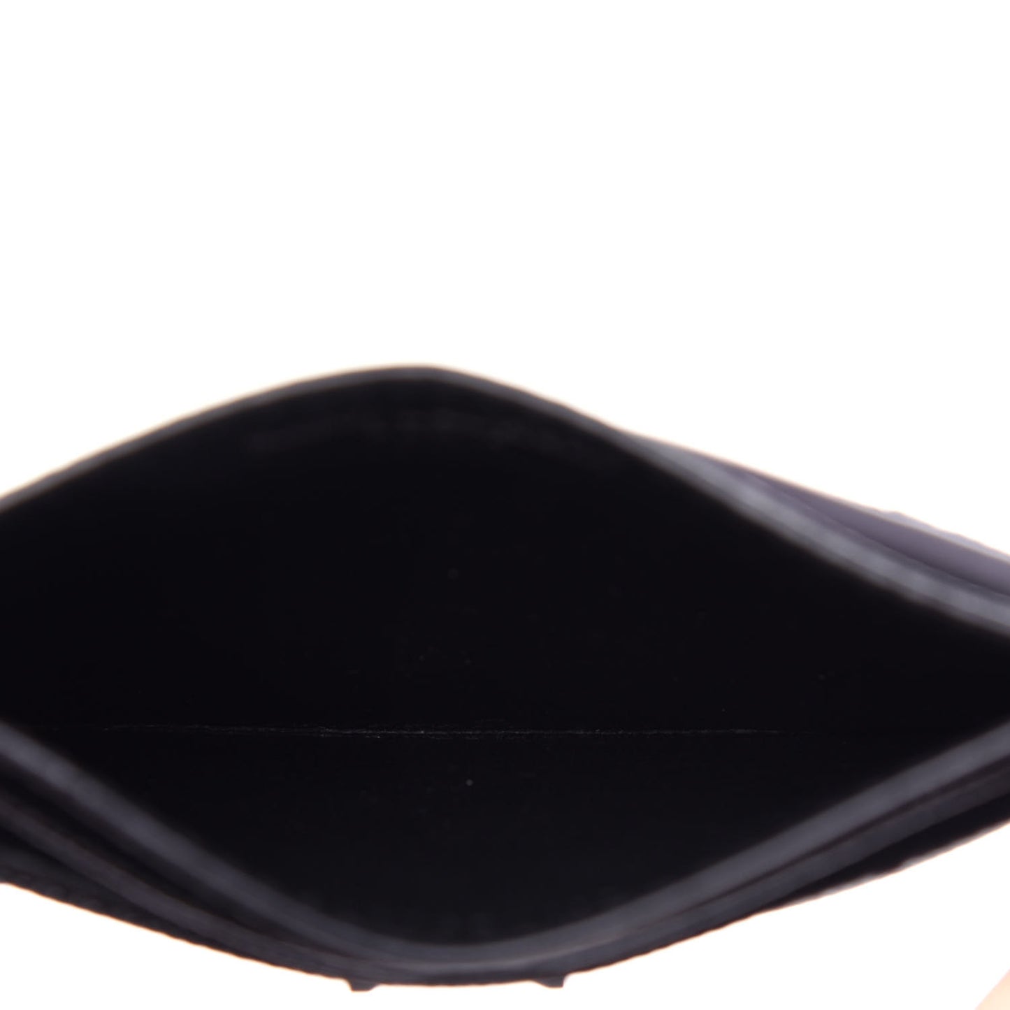 Grain De Poudre Matelasse Chevron Monogram Credit Card Case Black