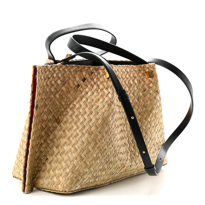 Valentino Garavani Raffia Medium Vlogo Escape Shopper Natural Black Rouge Natural Black Rouge 4 of 10