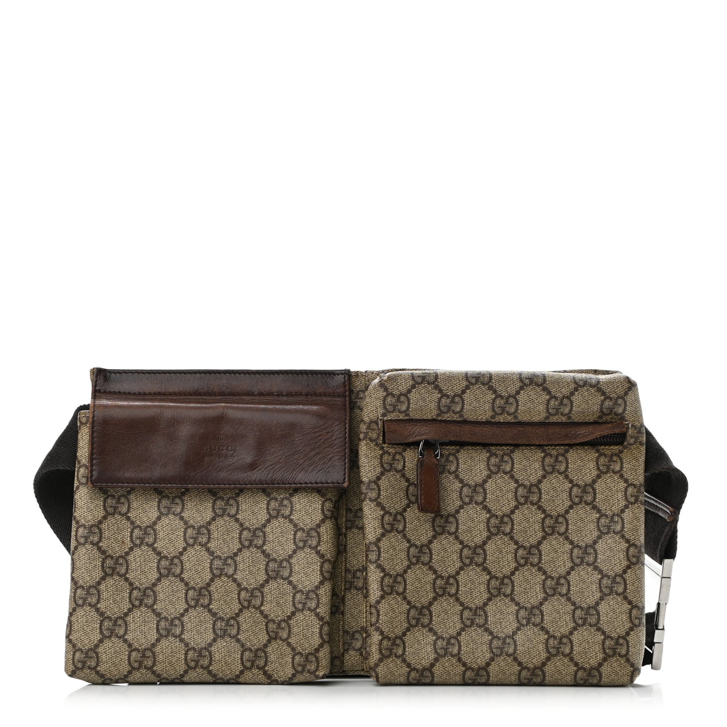 GG Supreme Double Pocket Belt Bag Ebony