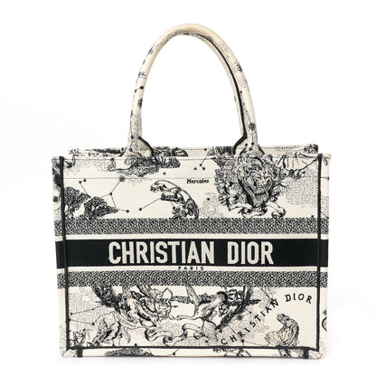 Christian Dior Canvas Zodiac Toile De Jouy Embroidered Medium Book Tote Latte 1 of 9