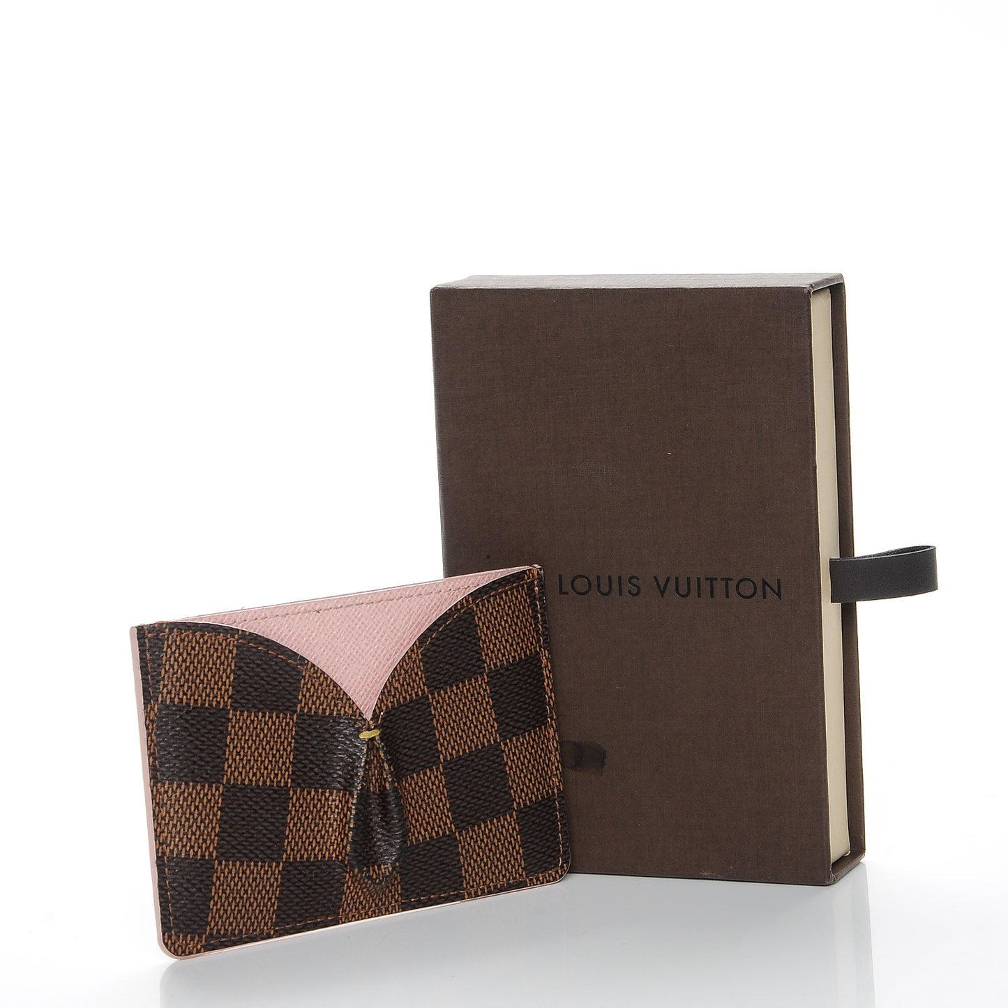 Damier Ebene Caissa Card Holder Rose Ballerine