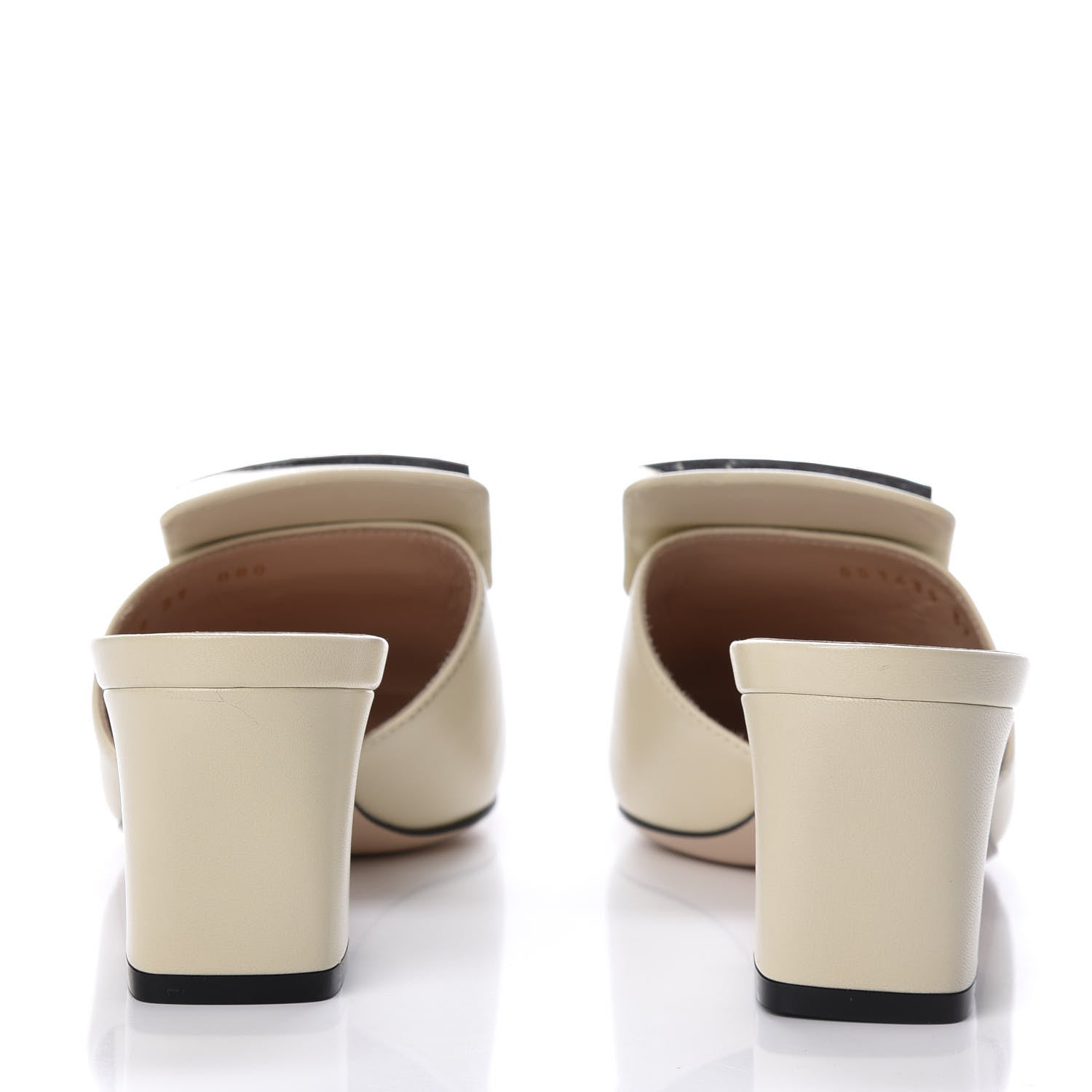 Gucci Malaga Kid Crystal Square G Madelyn Mules 37 Vintage White 6 of 10