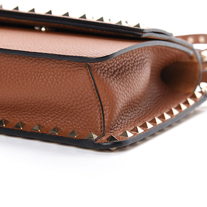 Valentino Garavani Pebbled Calfskin Rockstud Side Slip Crossbody Tan 8 of 8
