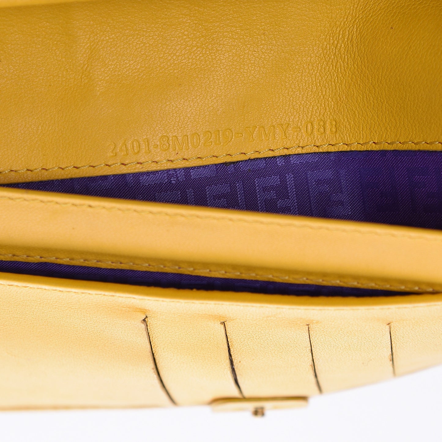 Nappa Logo Embossed Long Wallet On Chain Lemon Giallo