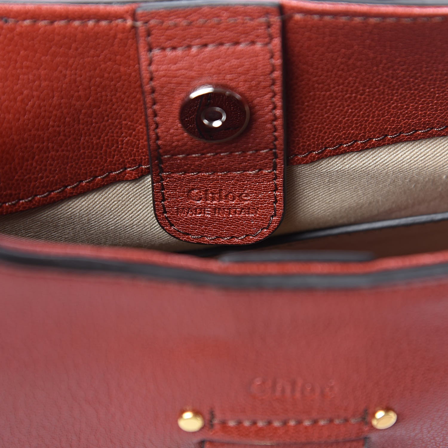 Chloe Calfskin Medium Tess Hobo Sienna Red 6 of 9