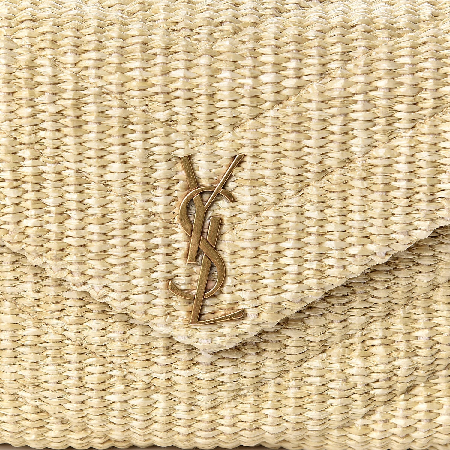 Saint Laurent Raffia Monogram Toy Loulou Chain Satchel Naturale 10 of 15
