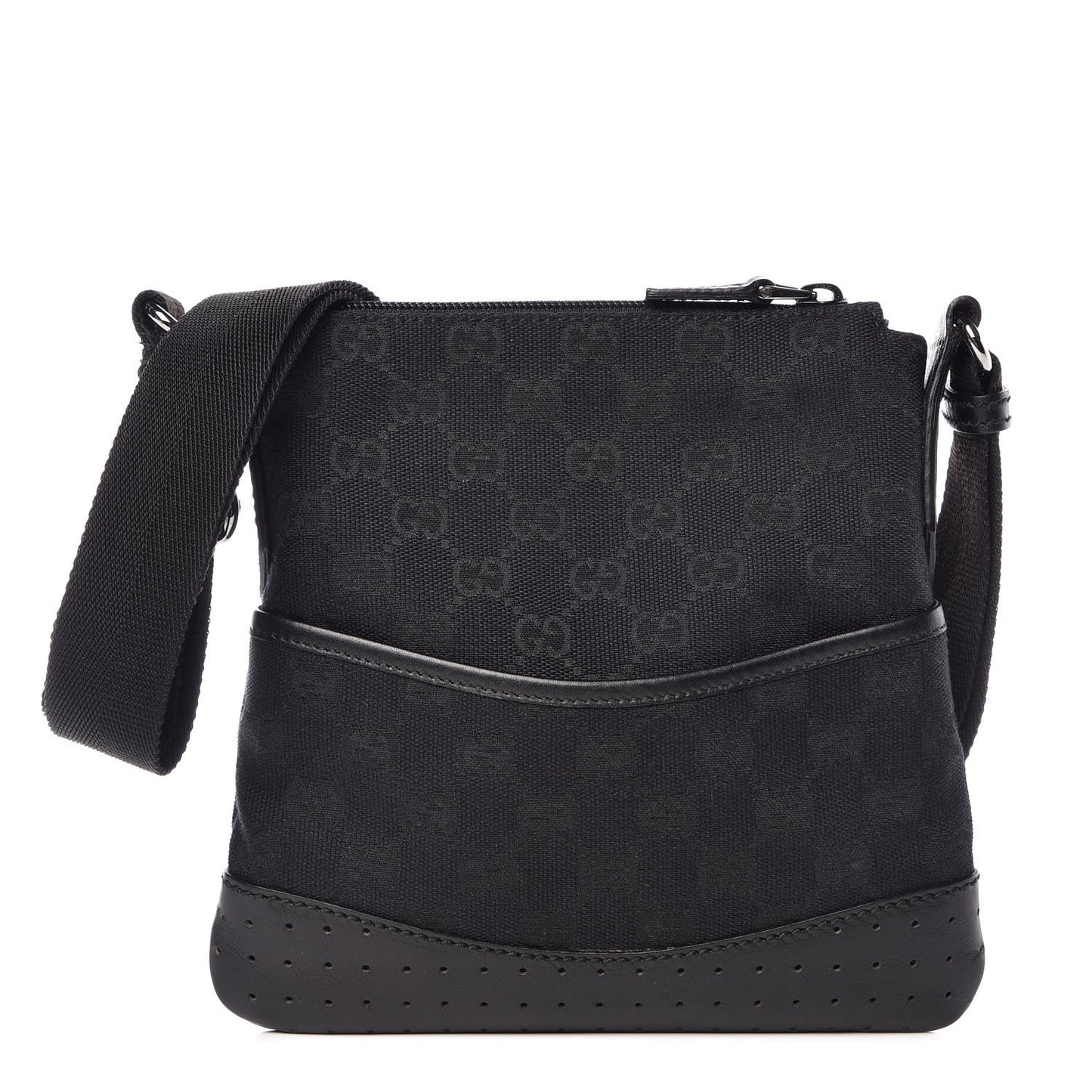 Monogram Small Perforated Messenger Black