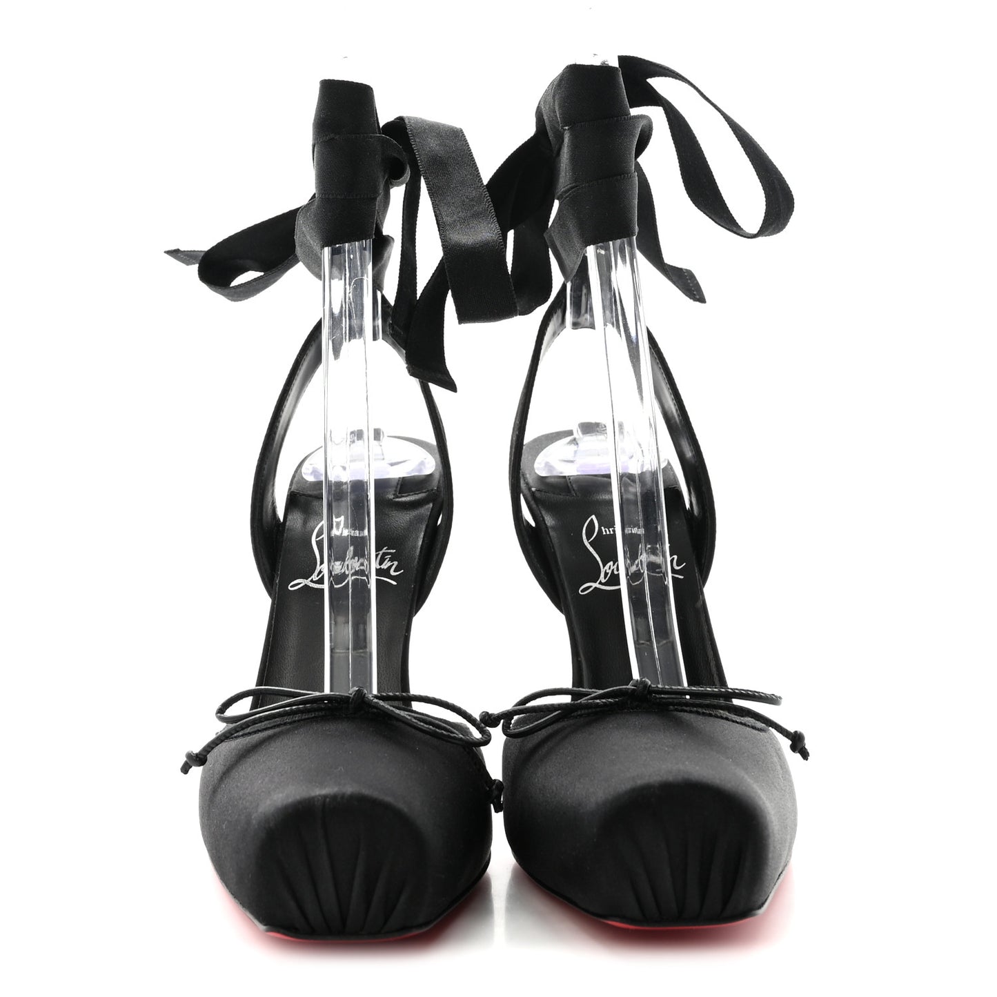 Crepe Satin Cassia Lace Up 100 Pumps 35.5 Black