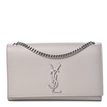 Saint Laurent Grain De Poudre Medium Classic Monogram Kate Satchel Souris 1 of 13