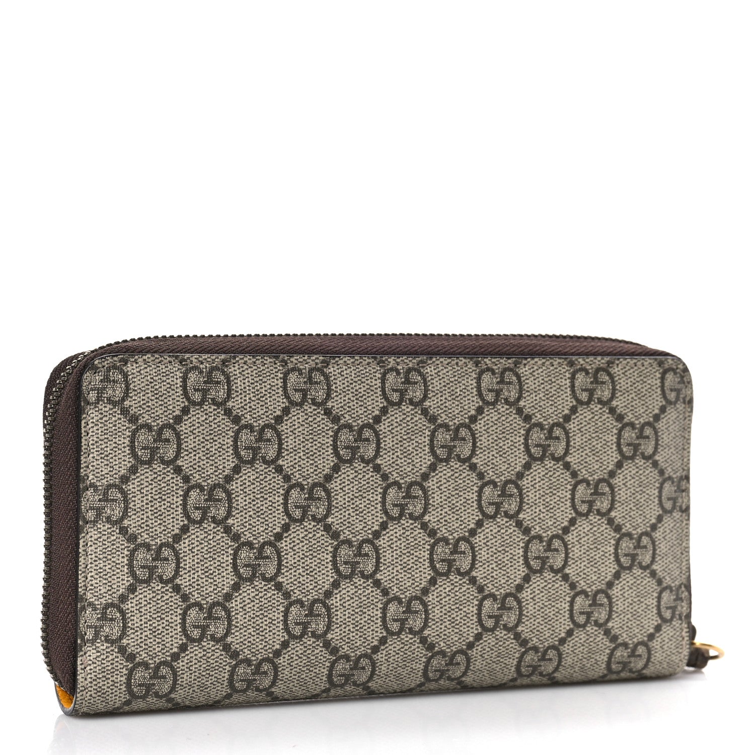 Gucci GG Supreme Monogram Neo Vintage Zip Around Wallet Beige Crop New Acero 3 of 9