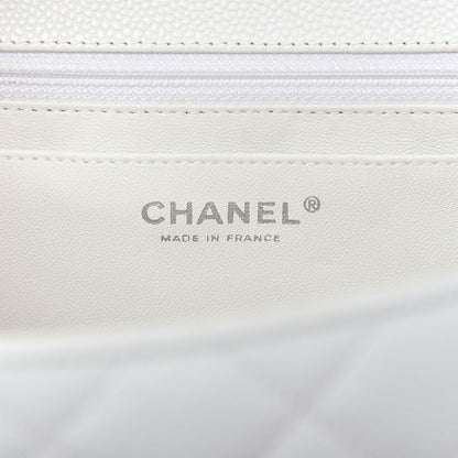 Chanel Caviar Quilted Maxi Single Flap White 8 of 9
