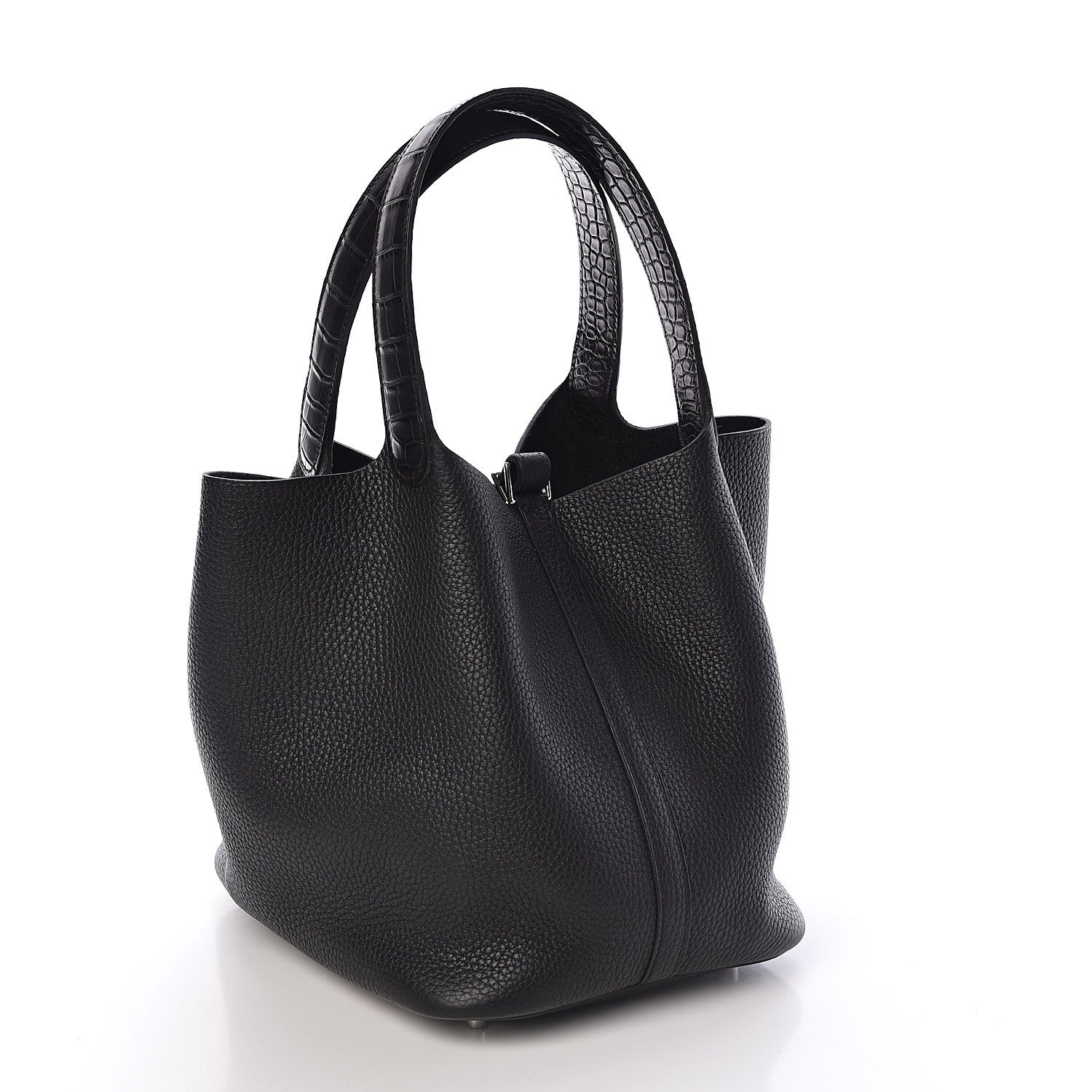 Hermes Taurillon Clemence Matte Alligator Picotin Lock Touch 22 MM Black 3 of 10