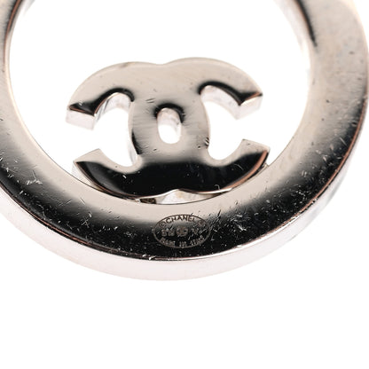 Chanel Crystal CC Round Earrings Silver 4 of 4