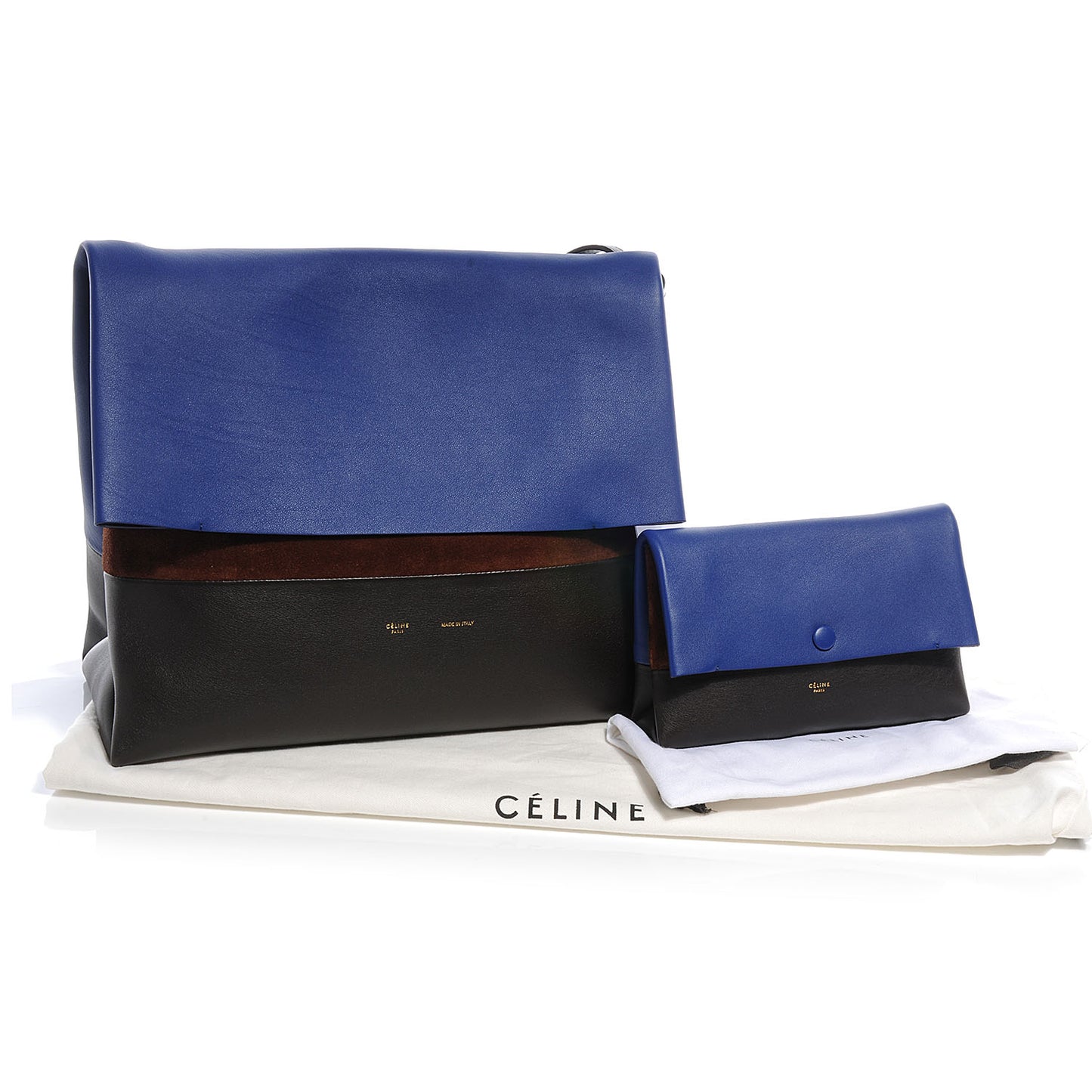 Calfskin Suede All Soft Shoulder Bag Indigo