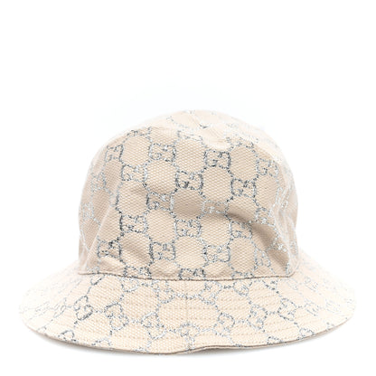 Gucci Canvas Lame GG Monogram Bucket Hat S Silver 4 of 7