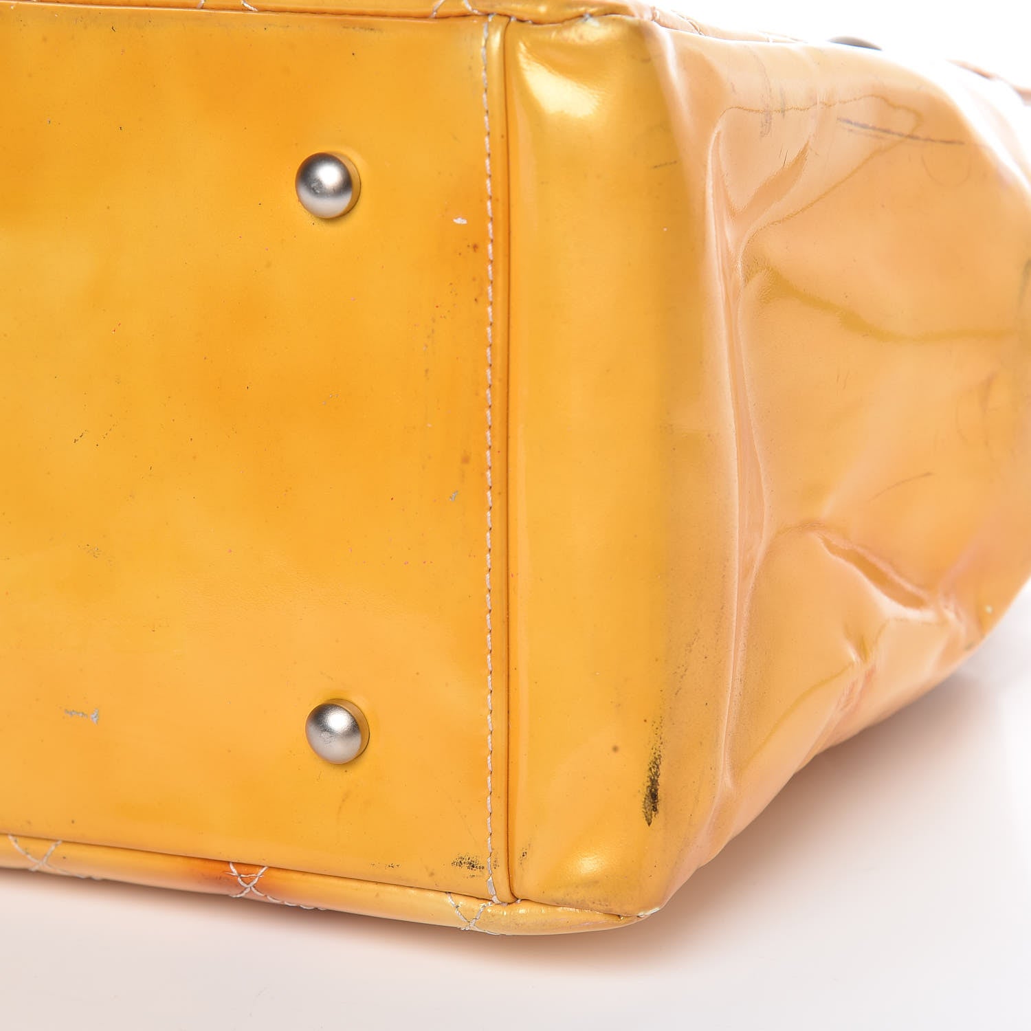Chanel Patent Quilted Petit Timeless Tote PTT Yellow 37 of 39