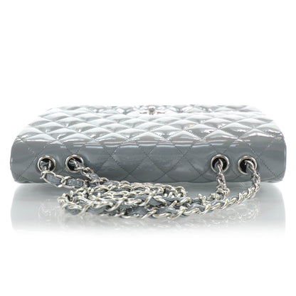Chanel Patent Quilted Jumbo Flap Bag Grey 5 of 12
