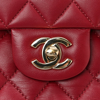 Chanel Lambskin Quilted Medium Double Flap  Burgundy 11 of 11