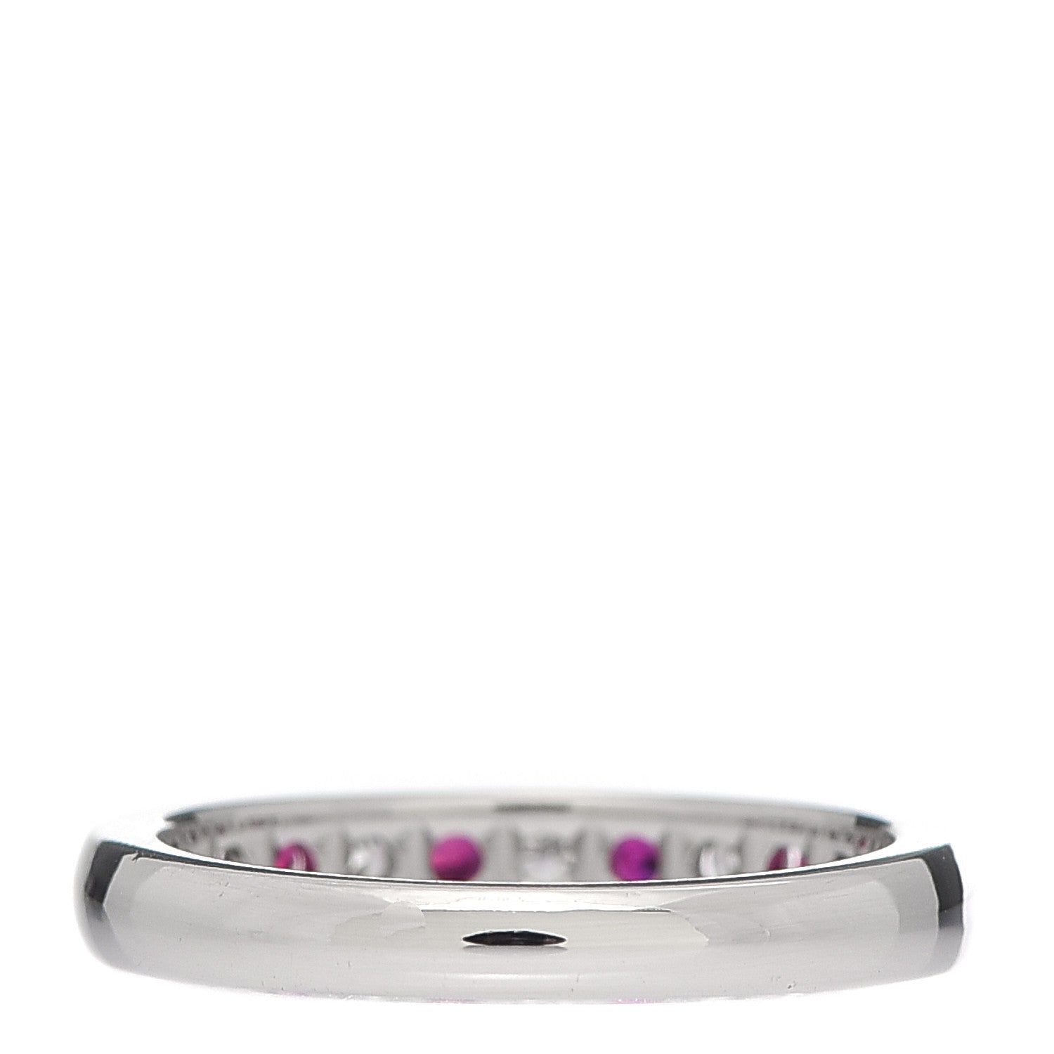 Tiffany Platinum Diamond Ruby Wedding Band Ring 49 5 3 of 5