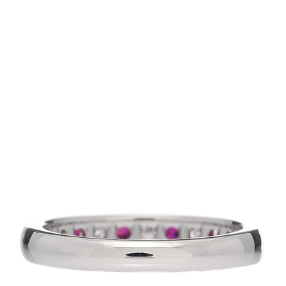 Tiffany Platinum Diamond Ruby Wedding Band Ring 49 5 3 of 5