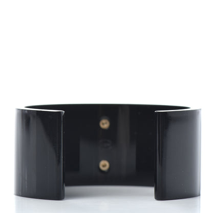 Chanel Resin CC Cuff Gold Black 3 of 4