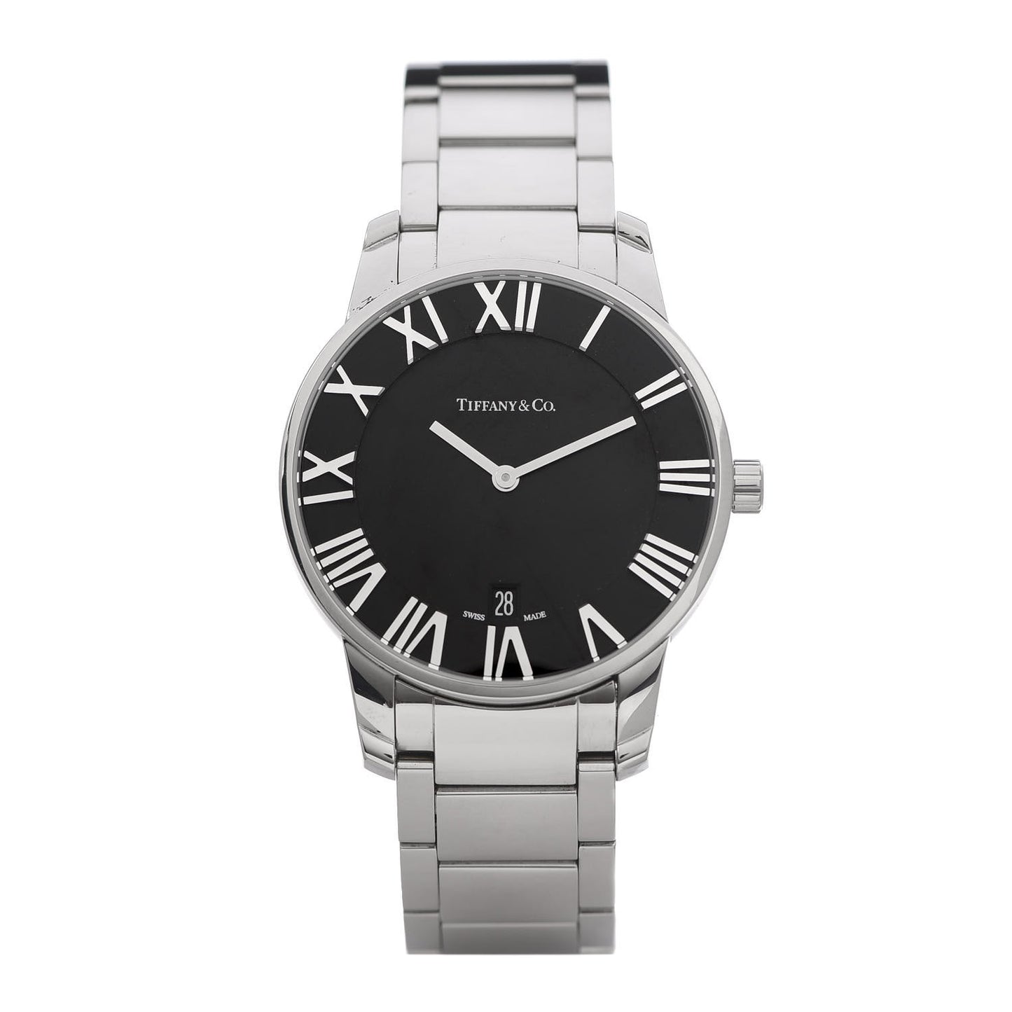 Stainless Steel 37mm Atlas 2-Hand Quartz Watch Black