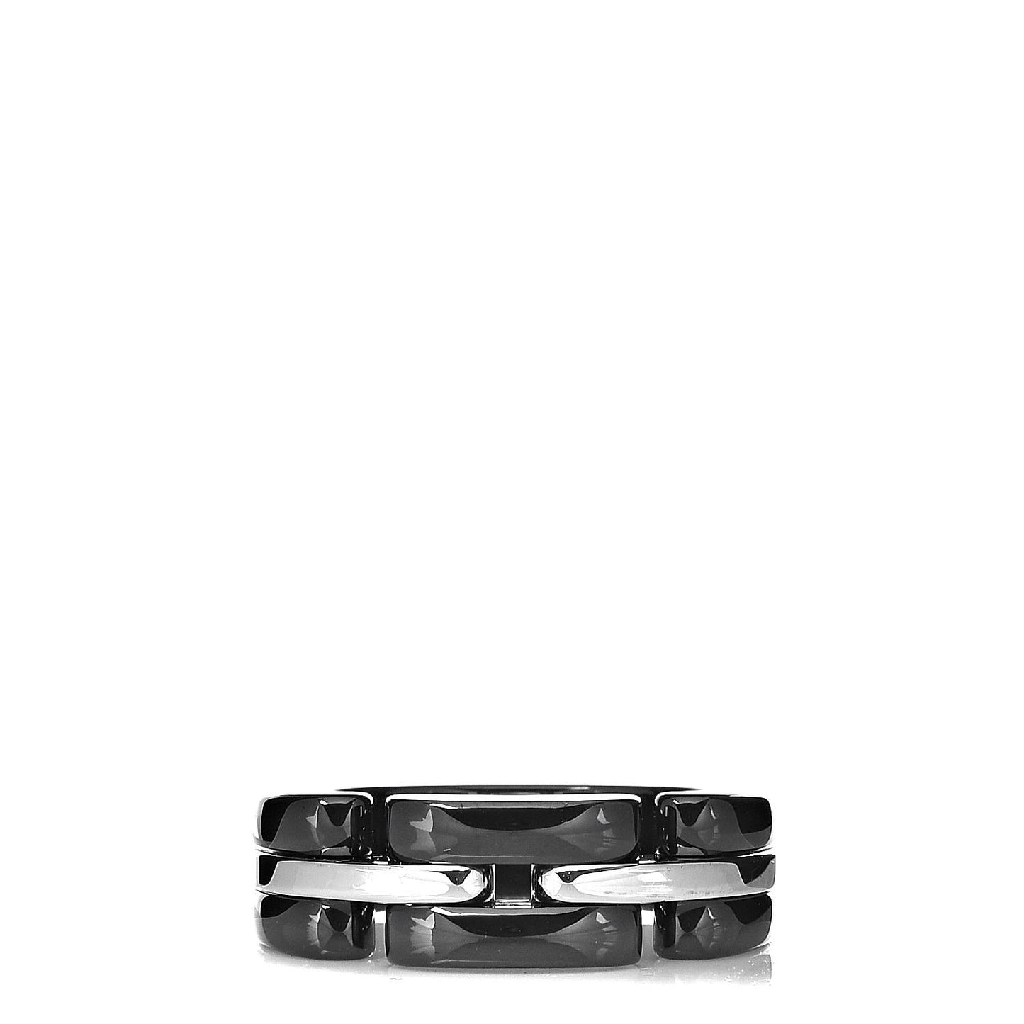 18K White Gold Ceramic Medium Ultra Ring 49 4.75 Black