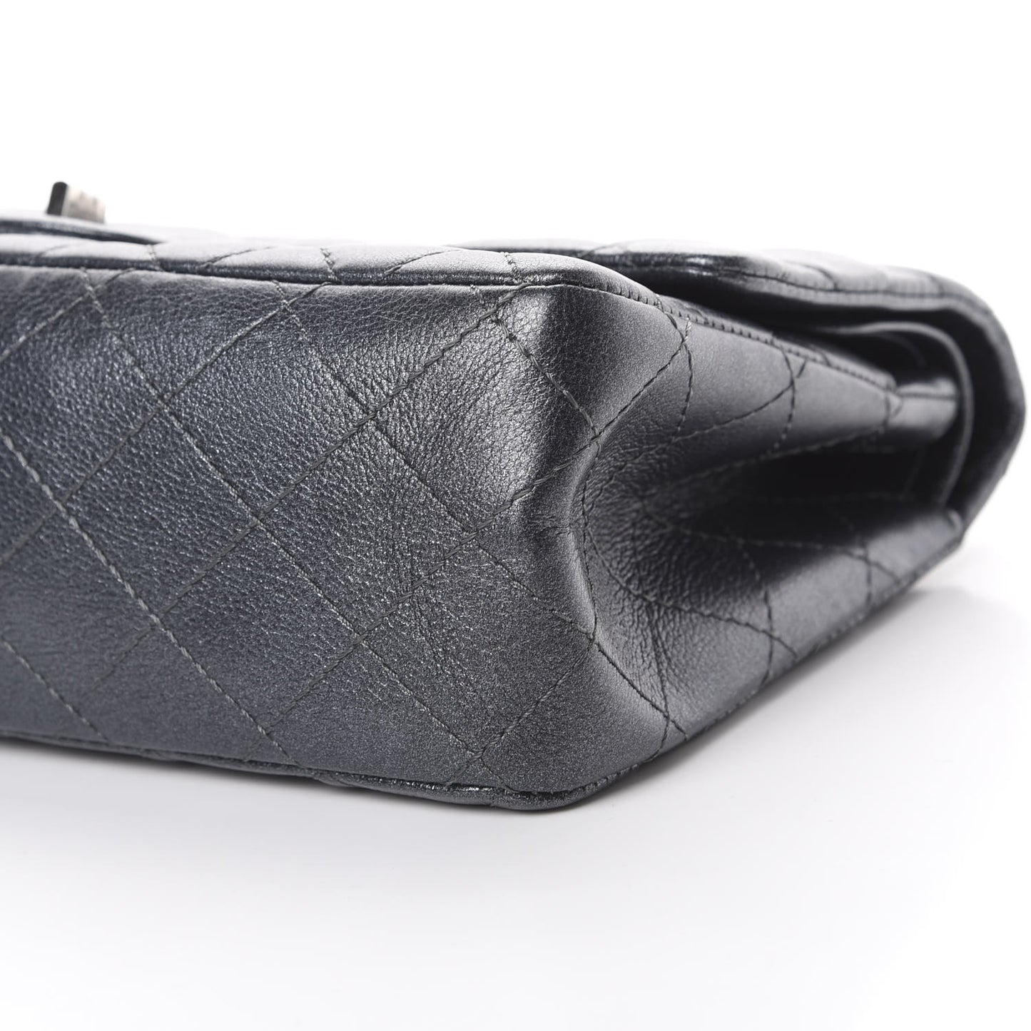 Metallic Sheepskin Quilted 2.55 Reissue 226 Flap Dark Silver