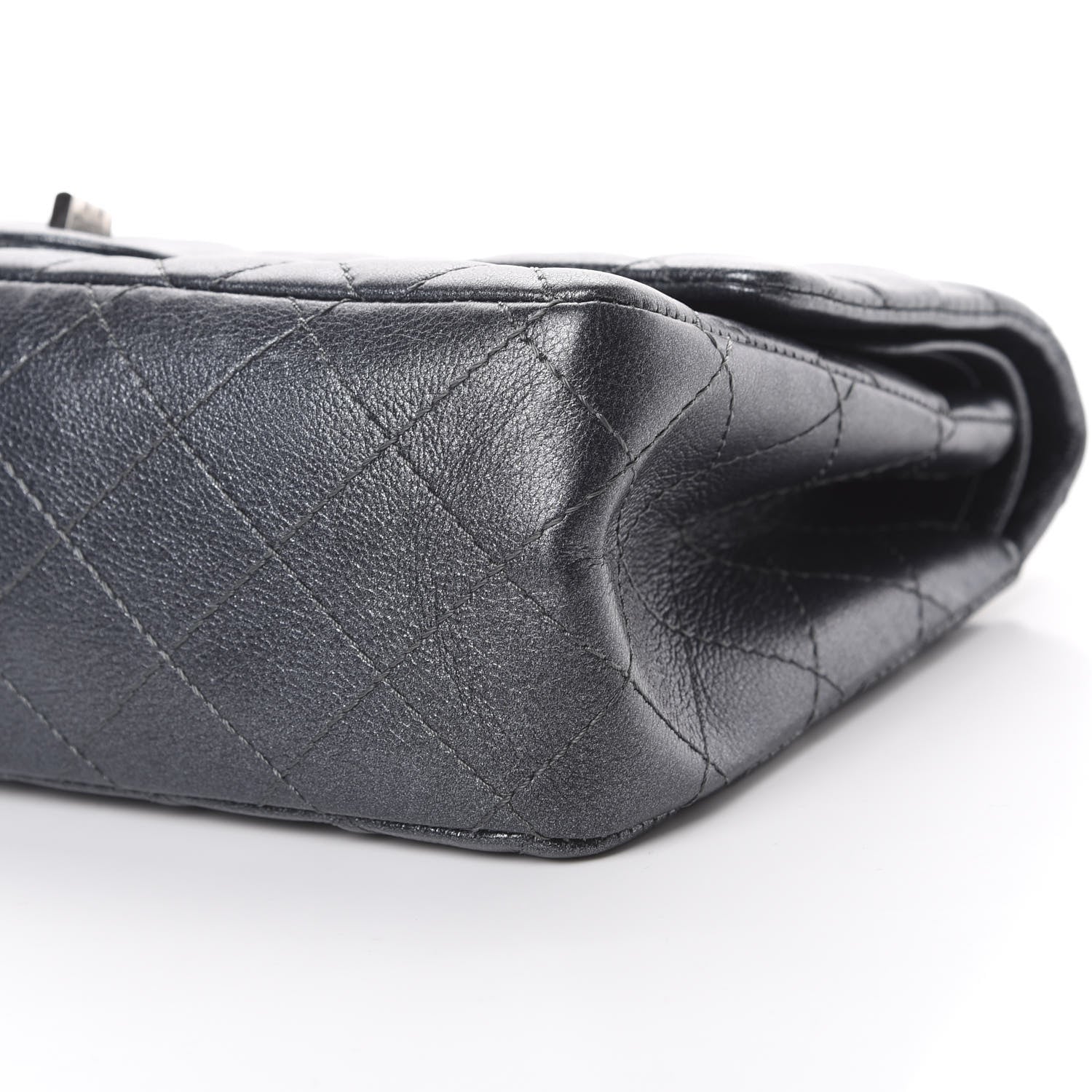 Chanel Metallic Sheepskin Quilted 2.55 Reissue 226 Flap Dark Silver 9 of 13