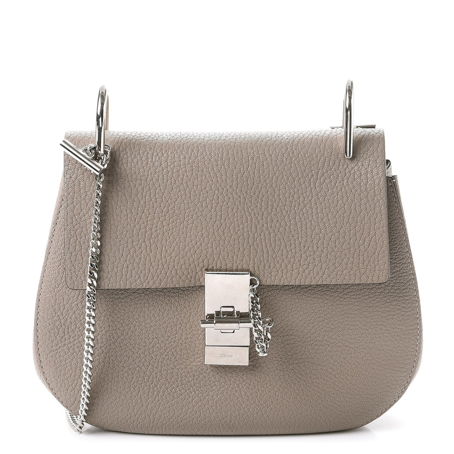 Grained Lambskin Drew Shoulder Bag Motty Grey