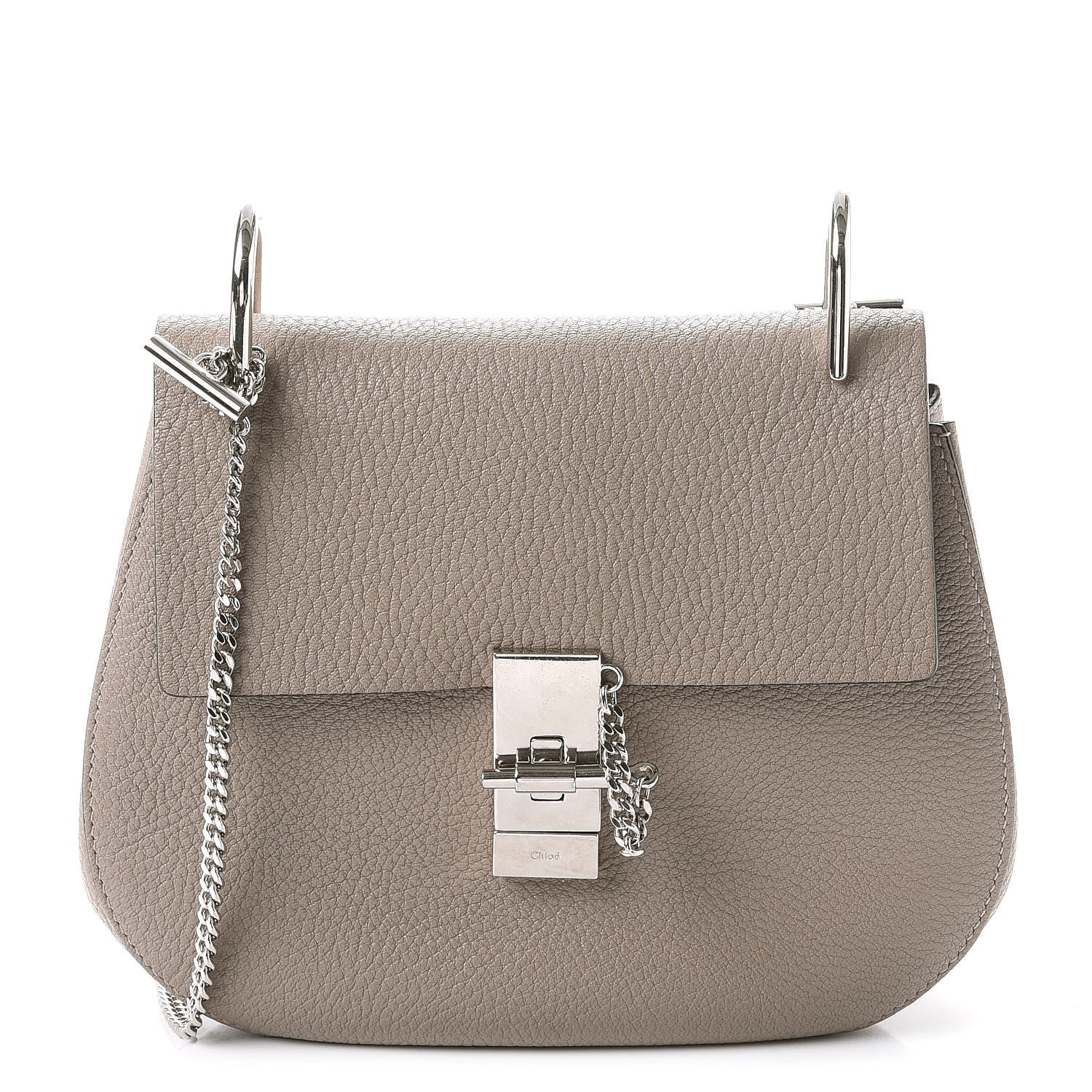 Chloe Grained Lambskin Drew Shoulder Bag Motty Grey 1 of 15