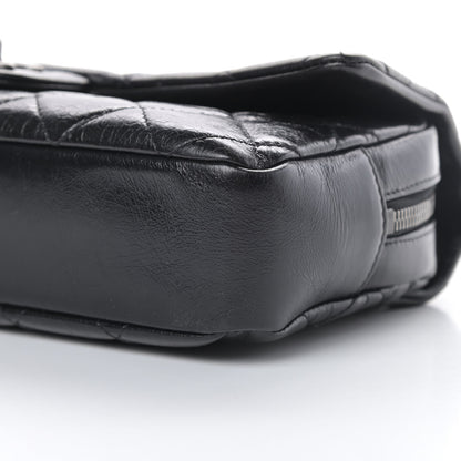 Chanel Glazed Calfskin Quilted Medium Duo Color Flap Black 10 of 13
