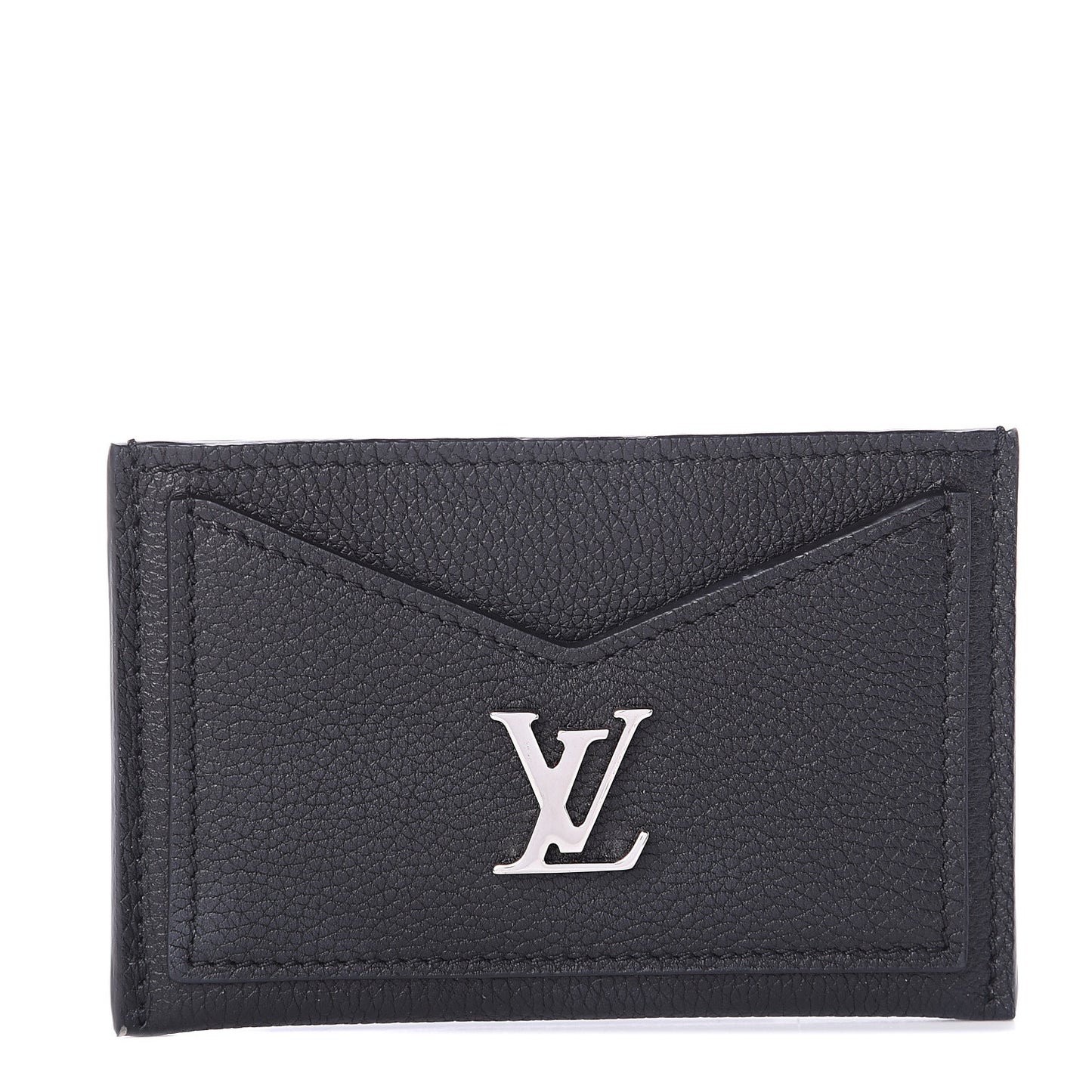 Calfskin Lockme Card Holder Black