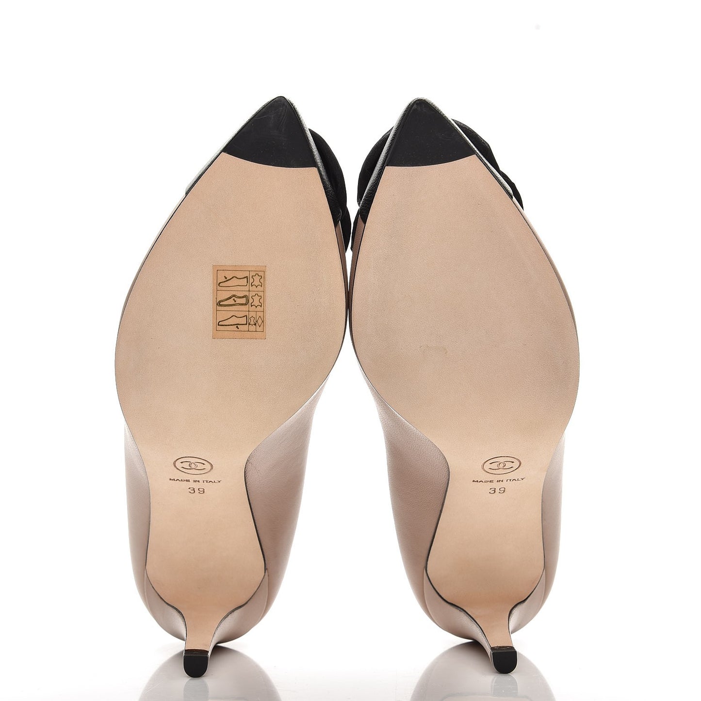 Lambskin Camellia CC Pumps 39 Light Pink Black