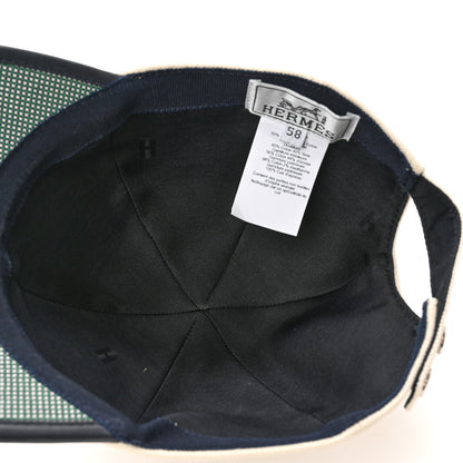 Hermes Cotton Tess Pop Cap 58 Ecru Marine 7 of 10